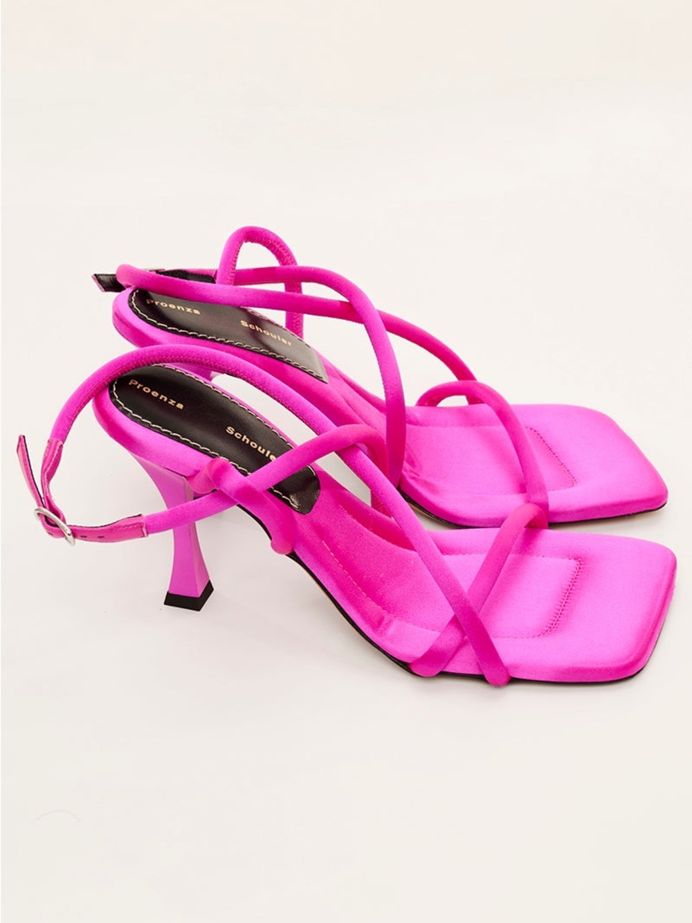 Proenza Schouler Pink Satin Strappy Heels NWT EU 38 US 7.5 Designer
